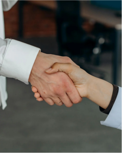 Two people shaking hands